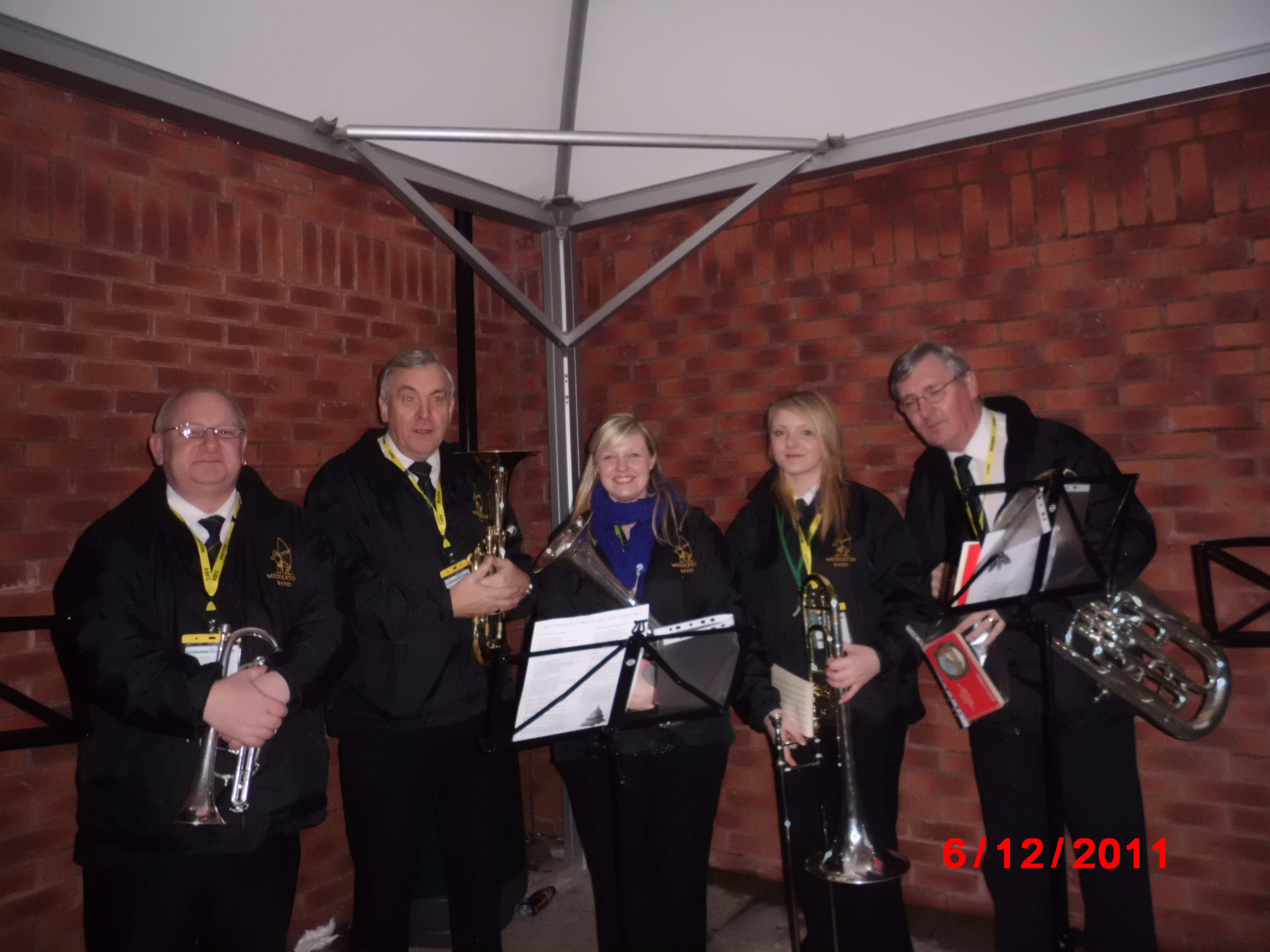 Band at ASFC Christmas tree switch on