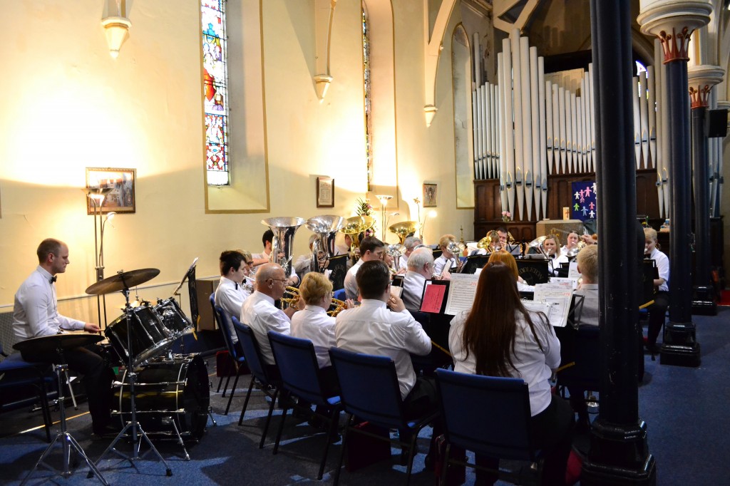 Middleton Band play at East Lancs Railway 1940's event 2014